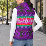 Tribal Pattern Native American-Inspired Women's Quilted Jacket Vest GB-NAT00680-04