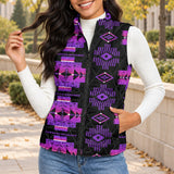 Tribal Pattern Native American-Inspired Women's Quilted Jacket Vest GB-NAT00720