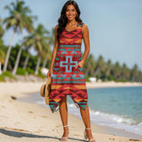 Tribal Pattern Native American-Inspired Women's Sleeveless Round Neck Irregular Skirt DS260519M02