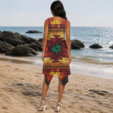 Tribal Pattern Native American-Inspired Women's Sleeveless Round Neck Irregular Skirt GB-NAT00068