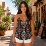 Tribal Pattern Native American Women's Cami Peplum Top GB-NAT00046-02