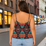 Tribal Pattern Native American Women's Cami Peplum Top GB-NAT00046-02