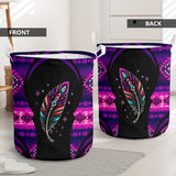 Tribal Purple Feather Native American Laundry Basket DS260731M06
