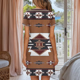 Tribal Symbol Native American Short Sleeve Button Nightdress GB-NAT00012