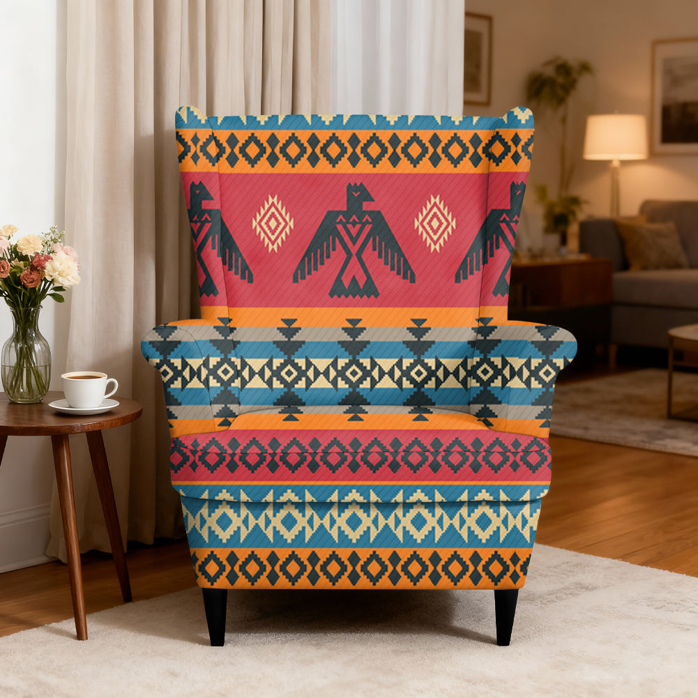 Tribal Thunderbird Native American-Inspired Wingback Chair Slipcover GB-NAT00029