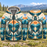 Tribal Turtle Native American-Inspired 3D Fleece Hoodie SHm003