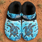 Tribal Turtle Native American-Inspired Classic Clogs with Fleece Shoes BSm048
