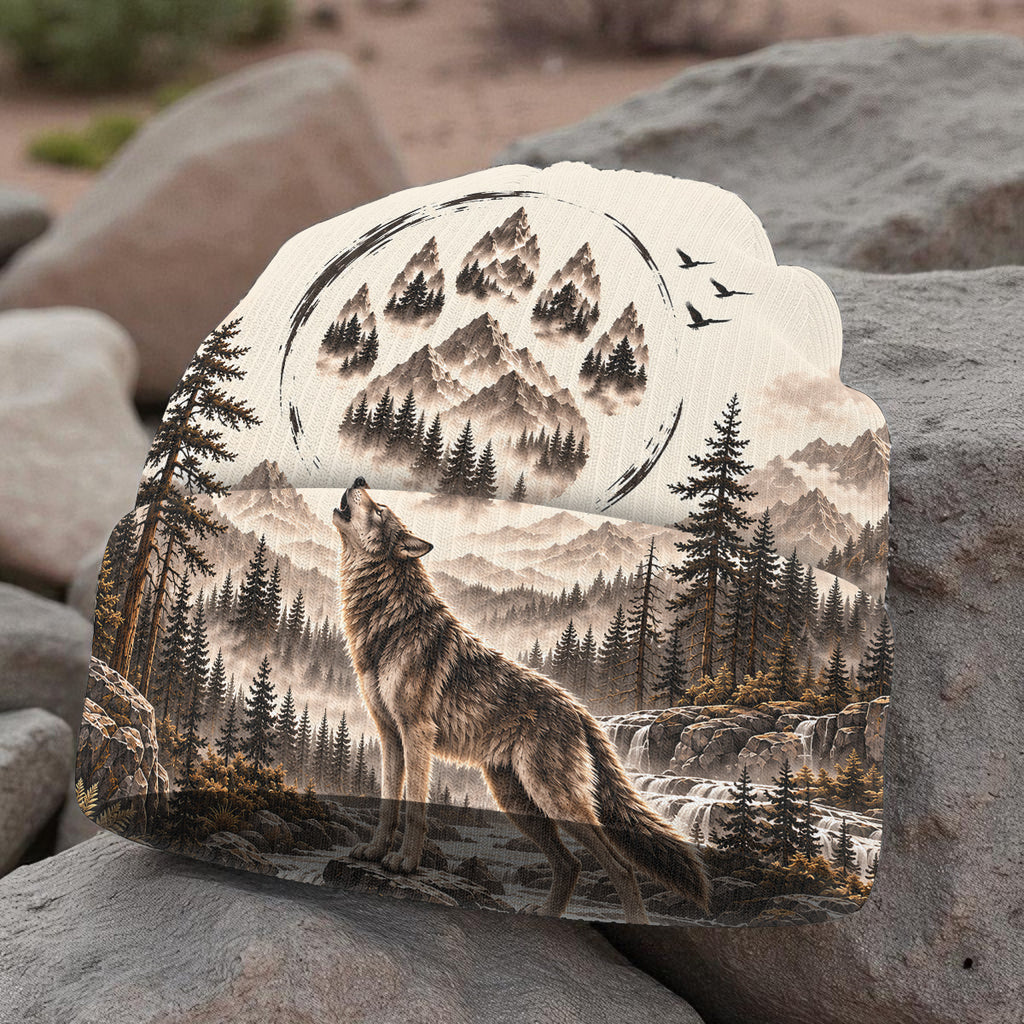 Tribal Wolf Native American-Inspired All-Over Print Knitted Hat BSm063