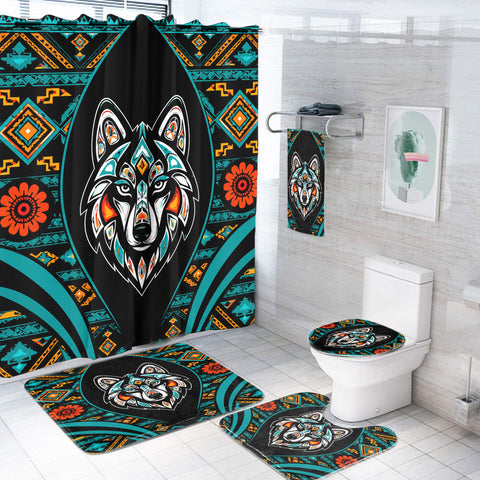 Tribal Wolf Native American Bathroom set DS260731M09