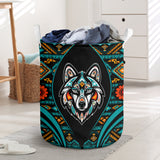 Tribal Wolf Laundry Basket Native American-Inspired Home Decor – DS260731M09