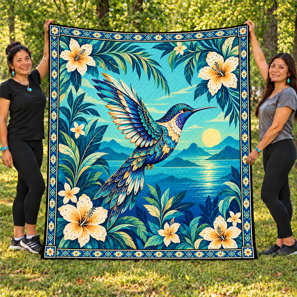 Tropical Hummingbird Native American-Inspired Quilt Qm013