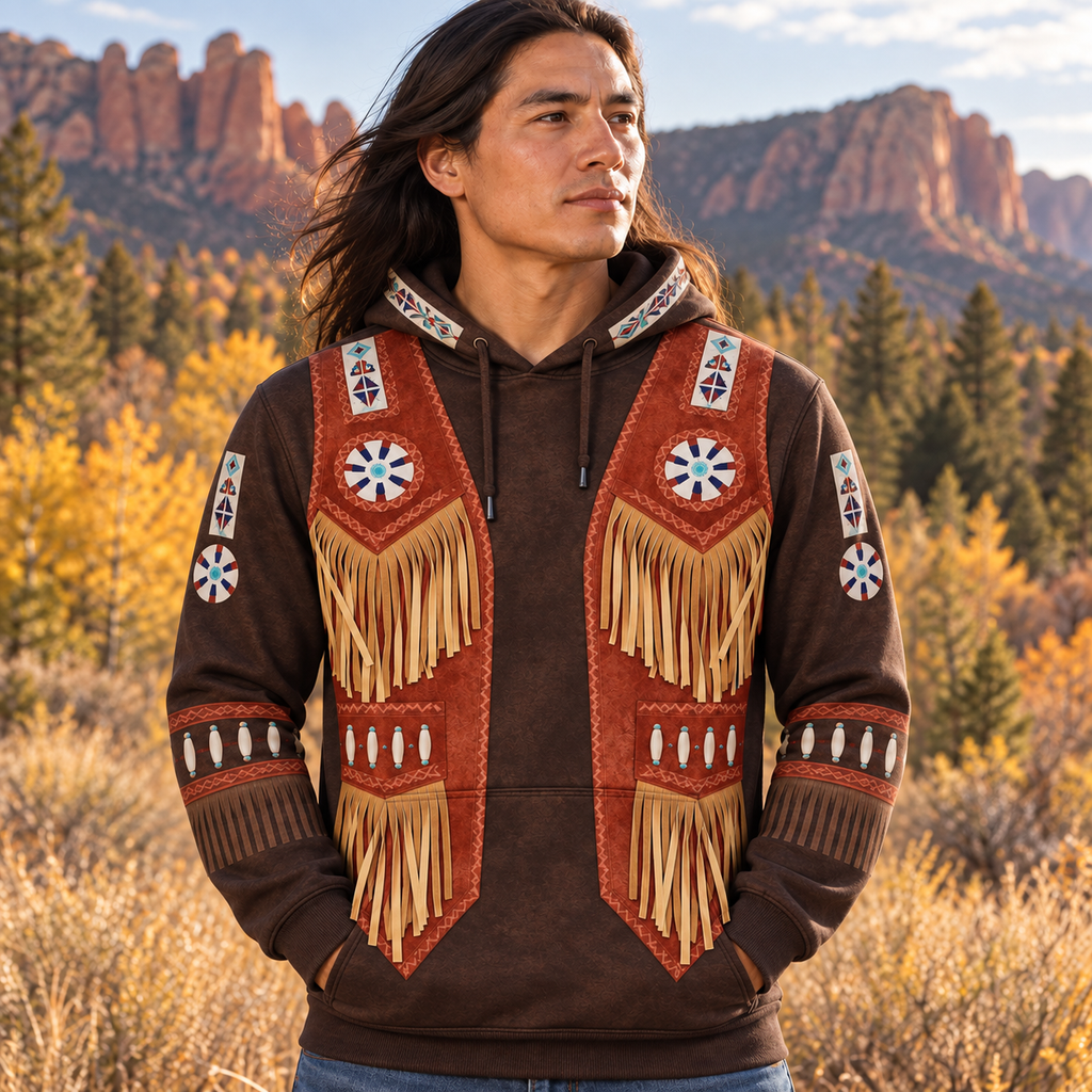 Turquoise Rosette Spirit Native American-Inspired 2D Hoodie HD3dm016