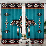 Turquoise Symbol Native American Living Room Curtain DS260729M02