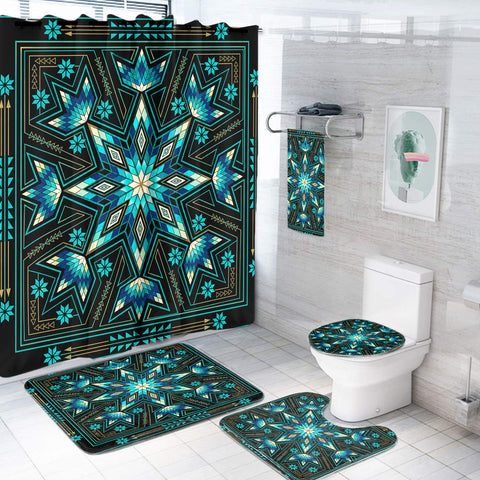 Turquoise and Blue Native American-Inspired Bathroom Set – DS260730M12
