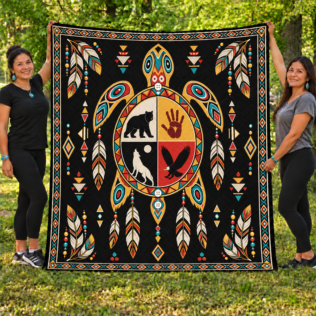 Turtle Feather Native American-Inspired Quilt Qm028