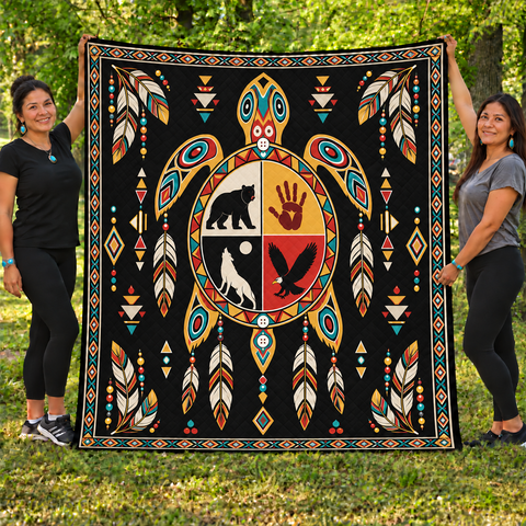 Turtle Feather Native American-Inspired Quilt Qm028