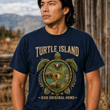 Turtle Island Turtle Map Graphic Native American-Inspired 2D T-Shirt TSm023
