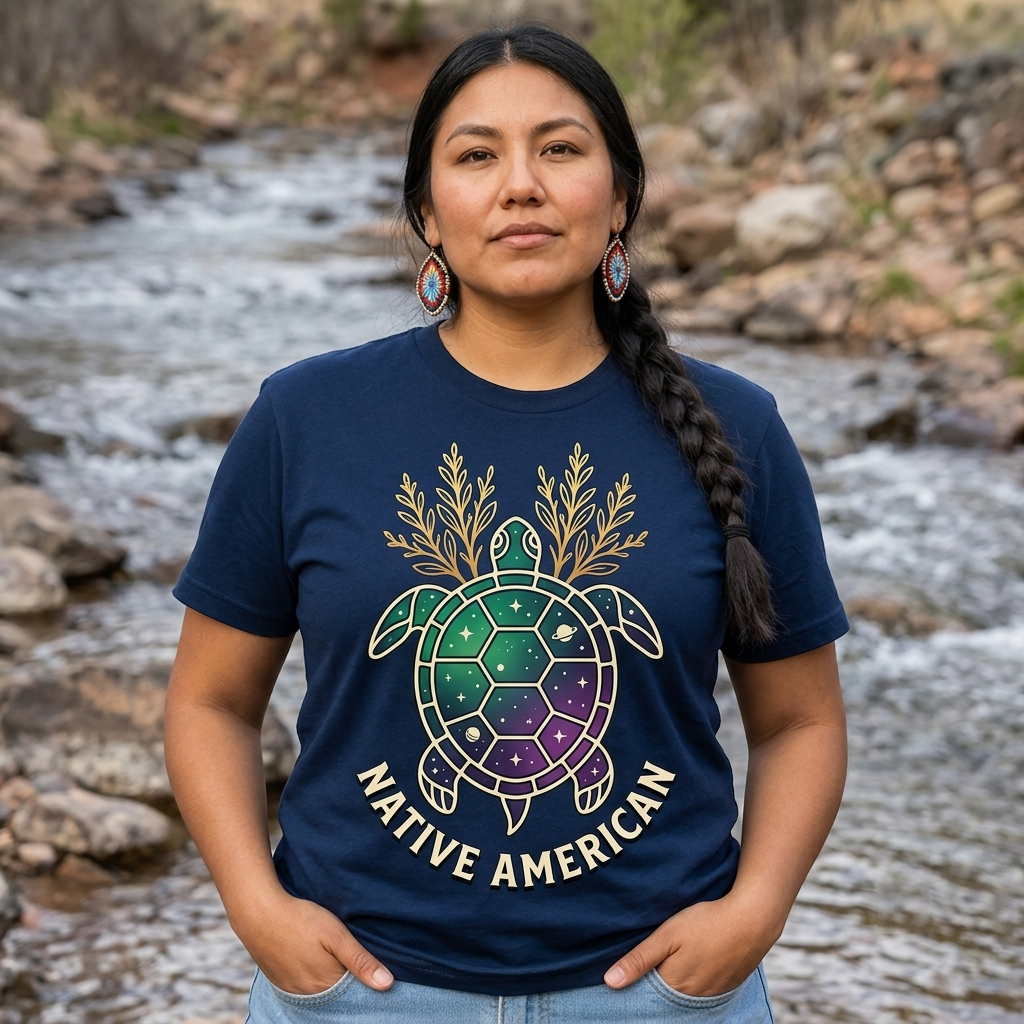 Turtle and Sage Native American-Inspired 2D T-Shirt TSm076