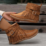 Bohemian Style Tassels Ankle Boots Women Retro