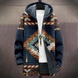 Jacket Cardigans Coats Printed Native Retro Aztec Graphics Mid Trench Outdoors Fleece