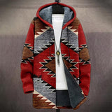 Jacket Cardigans Coats Printed Native Retro Aztec Graphics Mid Trench Outdoors Fleece