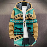 Jacket Cardigans Coats Printed Native Retro Aztec Graphics Mid Trench Outdoors Fleece