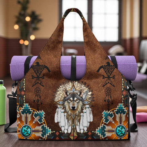 VB250924M01 Chief Wolf Native American Vest Gym Bag