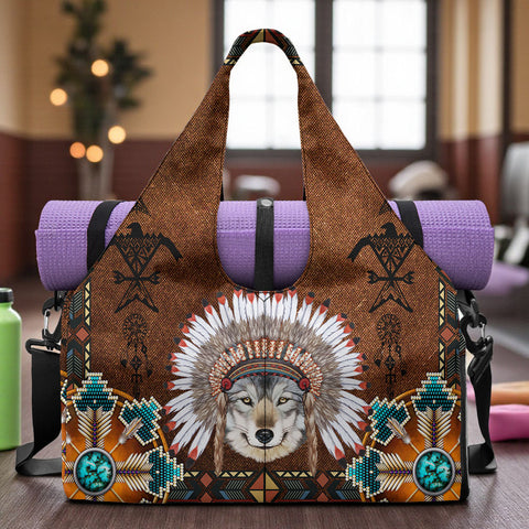 VB250924M02 Chief Wolf Native American Vest Gym Bag