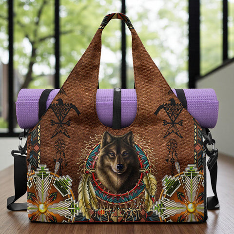 VB250924M03 Wolf Native American Vest Gym Bag