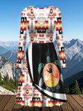 VDR260327M05 Turtle Native American V-Neck Long Sleeve Dress