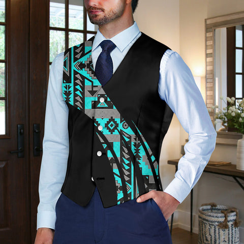 VJ250306M02-02 Trail of Tear Native American Suit Vest Jacket Print One Side Front