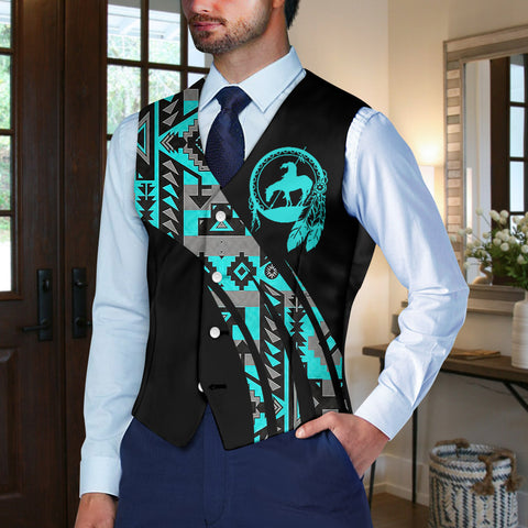 VJ250306M02 Trail of Tear Native American Suit Vest Jacket Print One Side Front