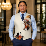 VJ250306M06 Chief Native American Suit Vest Jacket Print One Side Front