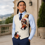 VJ250306M06 Chief Native American Suit Vest Jacket Print One Side Front