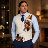 VJ250306M06 Chief Native American Suit Vest Jacket Print One Side Front