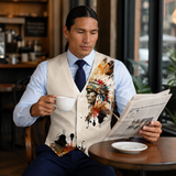 VJ250306M06 Chief Native American Suit Vest Jacket Print One Side Front