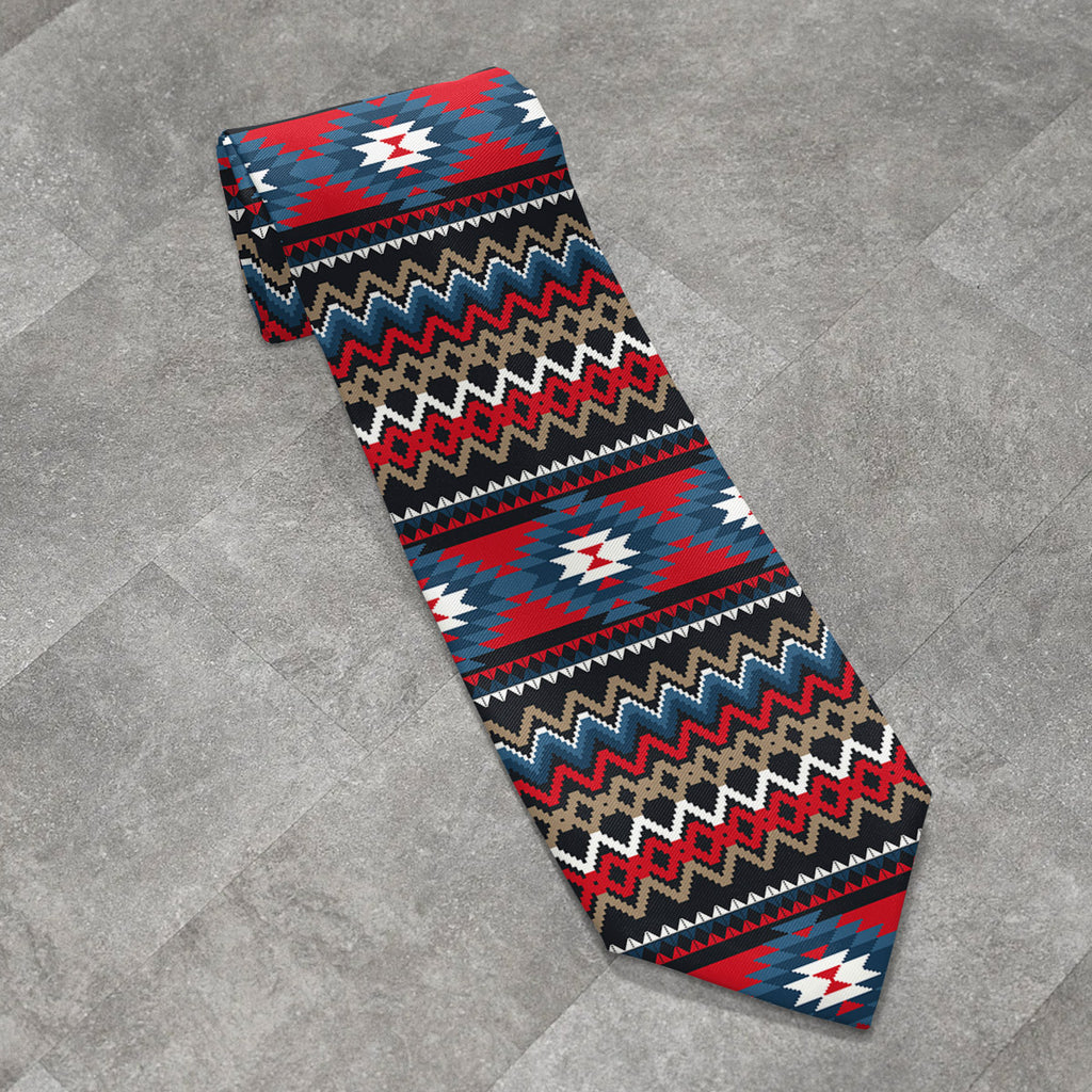 VJ250307M02 Native American All-over Print Necktie