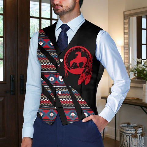 VJ250320M02 Trail of Tear Native American Suit Vest Jacket Print One Side Front