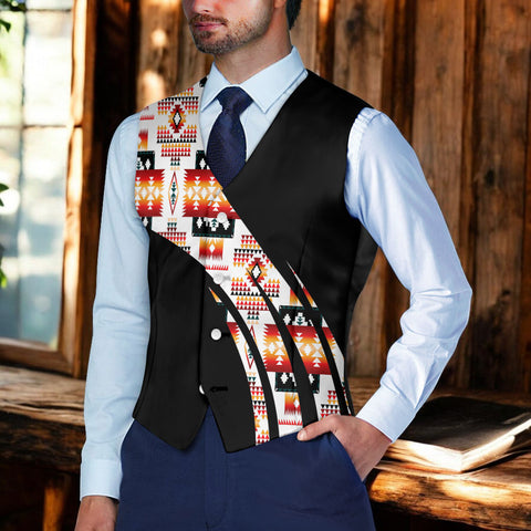 VJ250915M08 Native American Suit Vest Jacket Print One Side Front