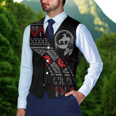VJ250916M03 Trail of Tears Native American Suit Vest Jacket Print One Side Front