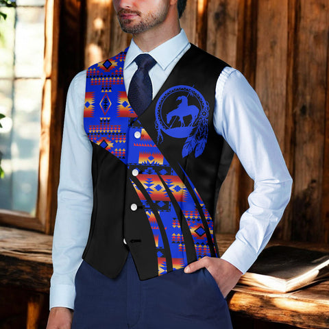 VJ250916M04 Trail of Tears Native American Suit Vest Jacket Print One Side Front