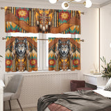 Wolf Chief Native American Curtain Valance and Kitchen Tiers Set DS260710M12