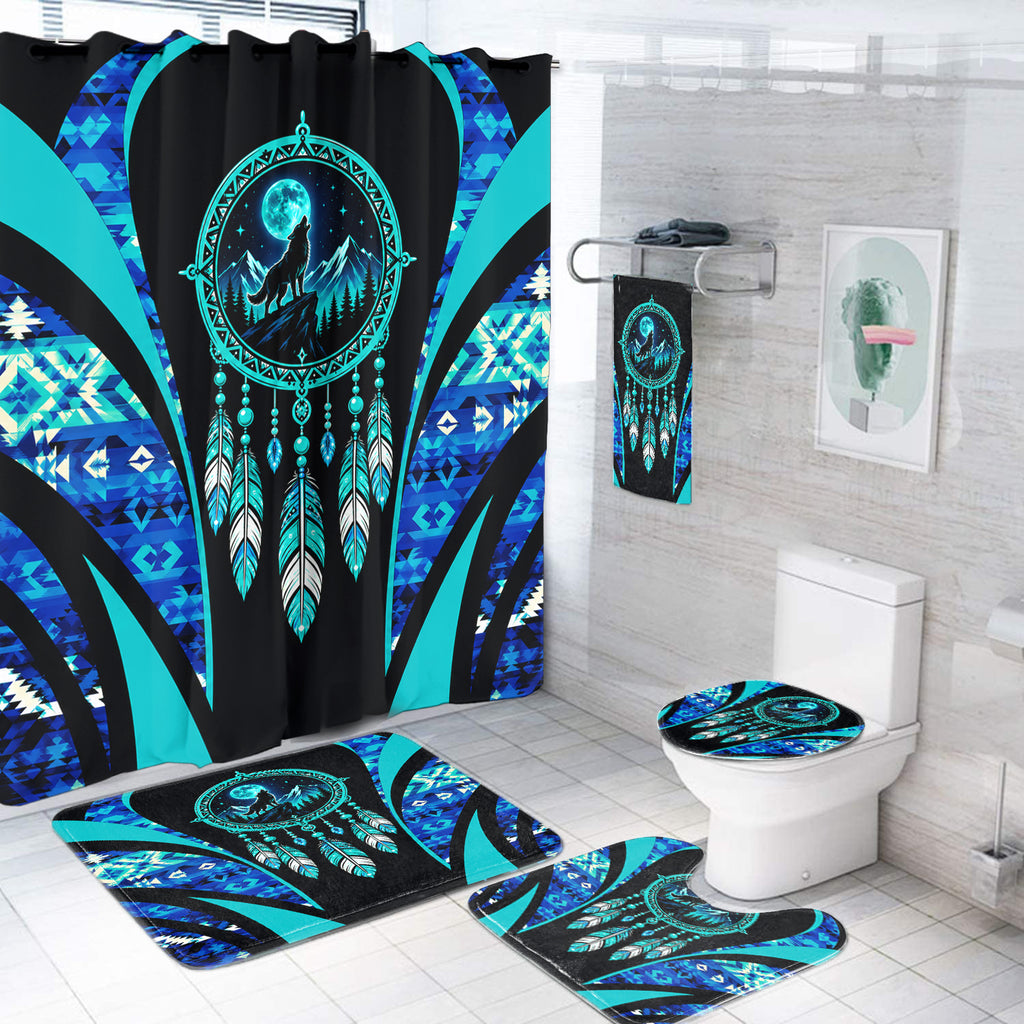 Wolf Dreamcatcher Native American Bathroom set DS260731M11