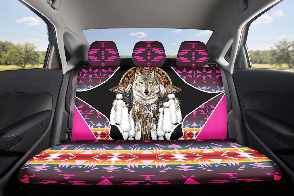 Wolf Dreamcatcher Native American Car Back Seat Cover Set LB00115