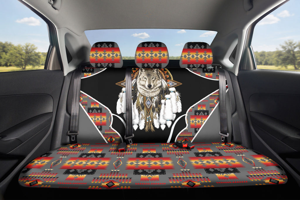 Wolf Dreamcatcher Native American Car Back Seat Cover Set LB0089