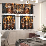 Wolf Dreamcatcher Native American Curtain Valance and Kitchen Tiers Set DS260602M01