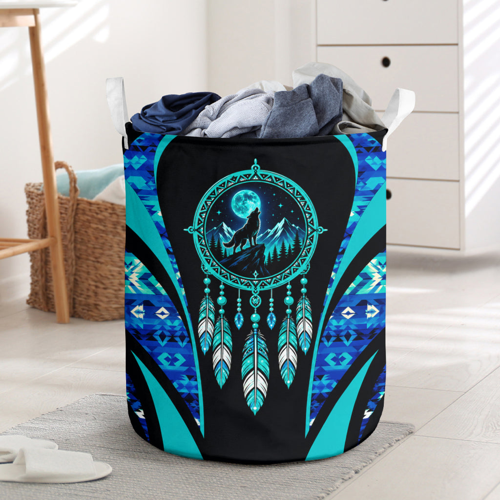 Wolf Dreamcatcher Native American Laundry Basket DS260731M11