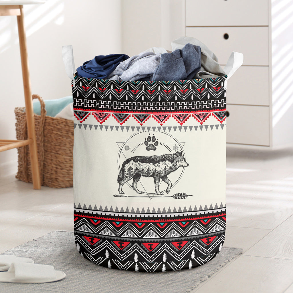 Wolf Native American Laundry Basket PBT-0043v3