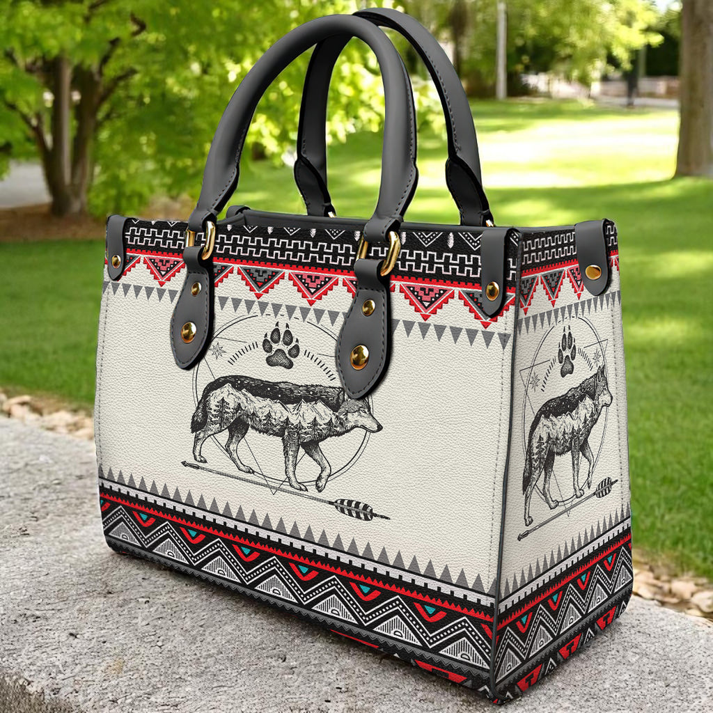 Wolf Native American Leather Bag PBT-0043v3