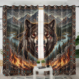 Wolf Native American Living Room Curtain DS260710M09